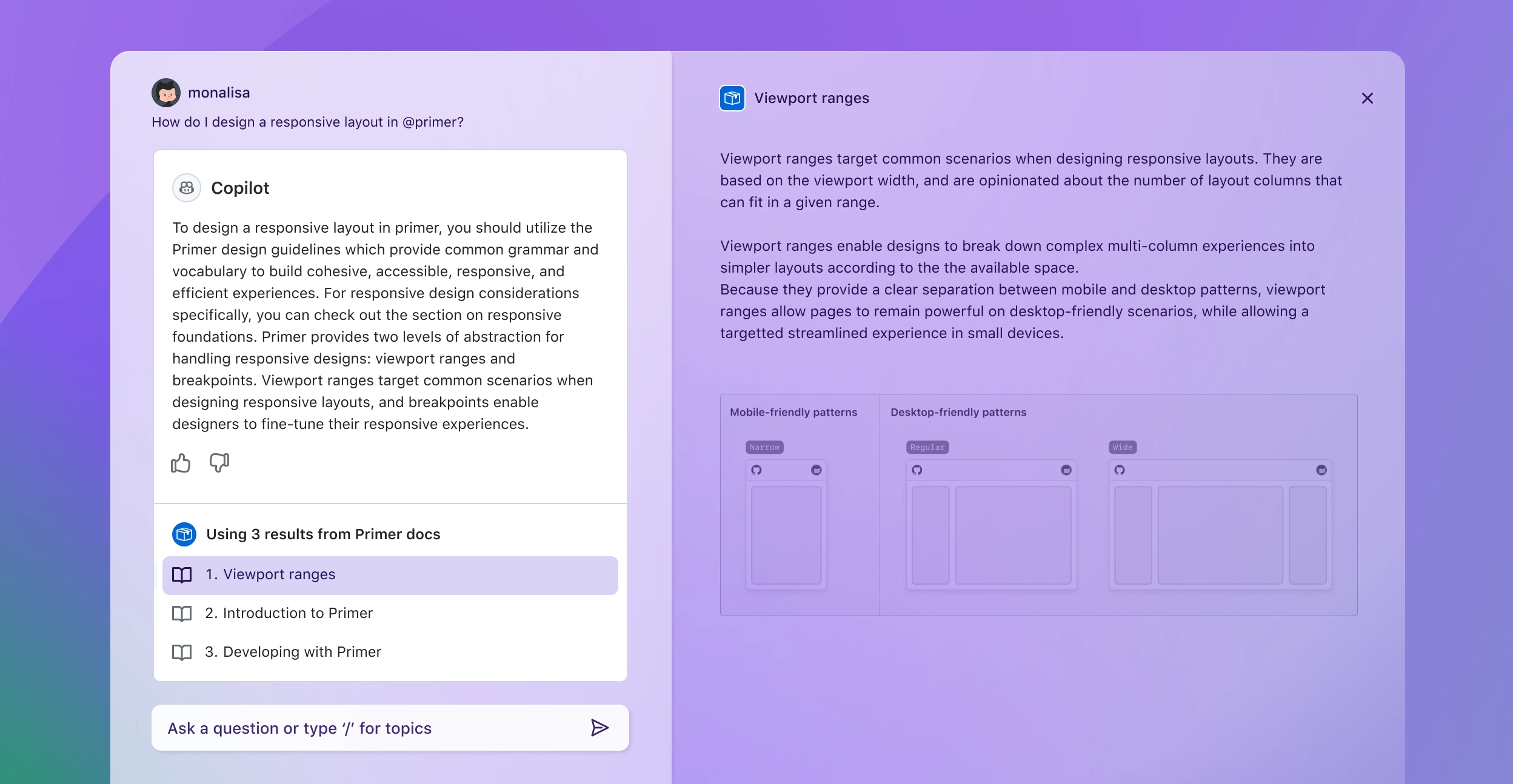 Screenshot showing how GitHub Copilot accelerates workflow through interactive codebase chat